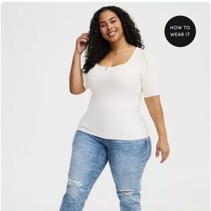 Torrid Cream Puff Sleeve Top